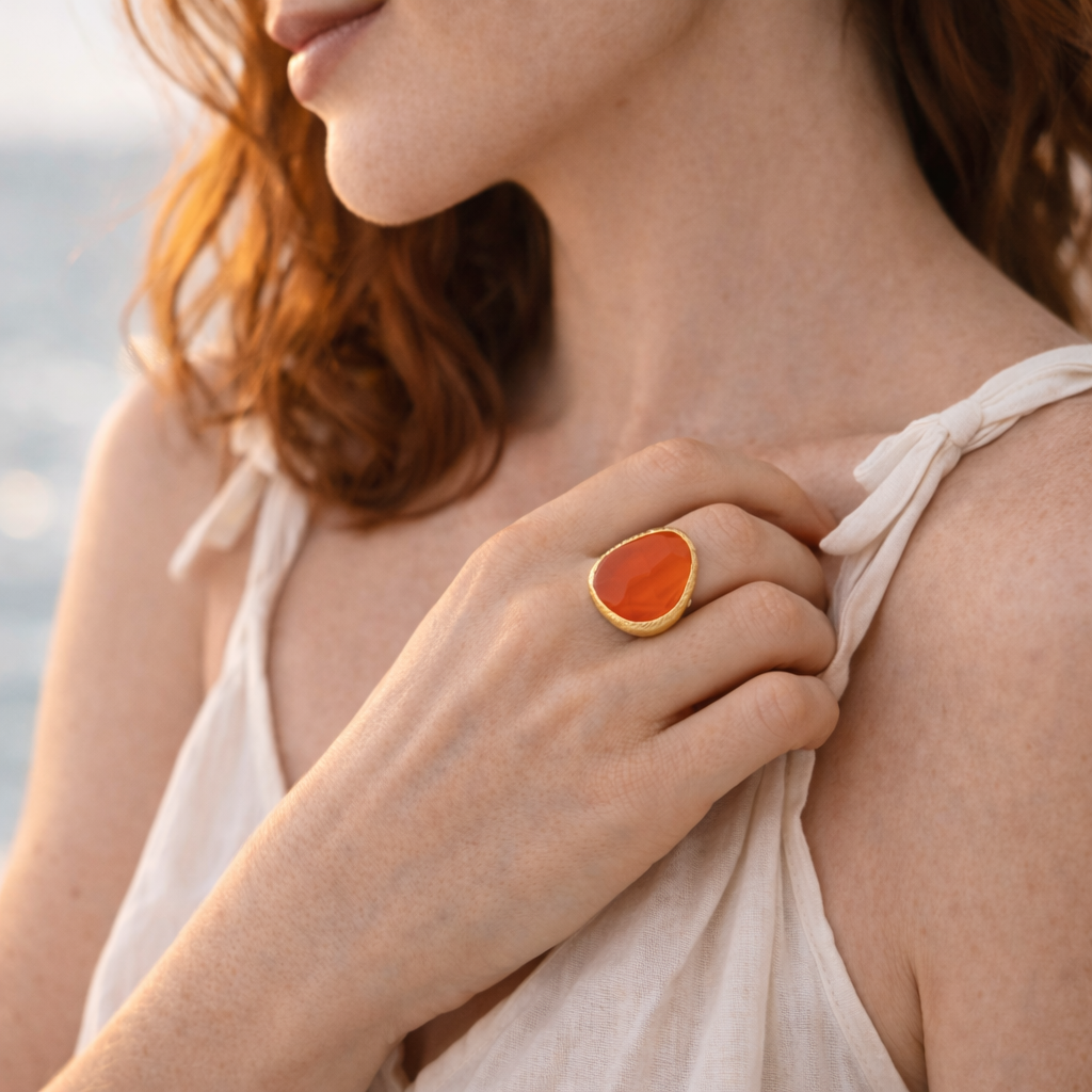 ANELLO ELEGANCE GOCCIA ARANCIONE