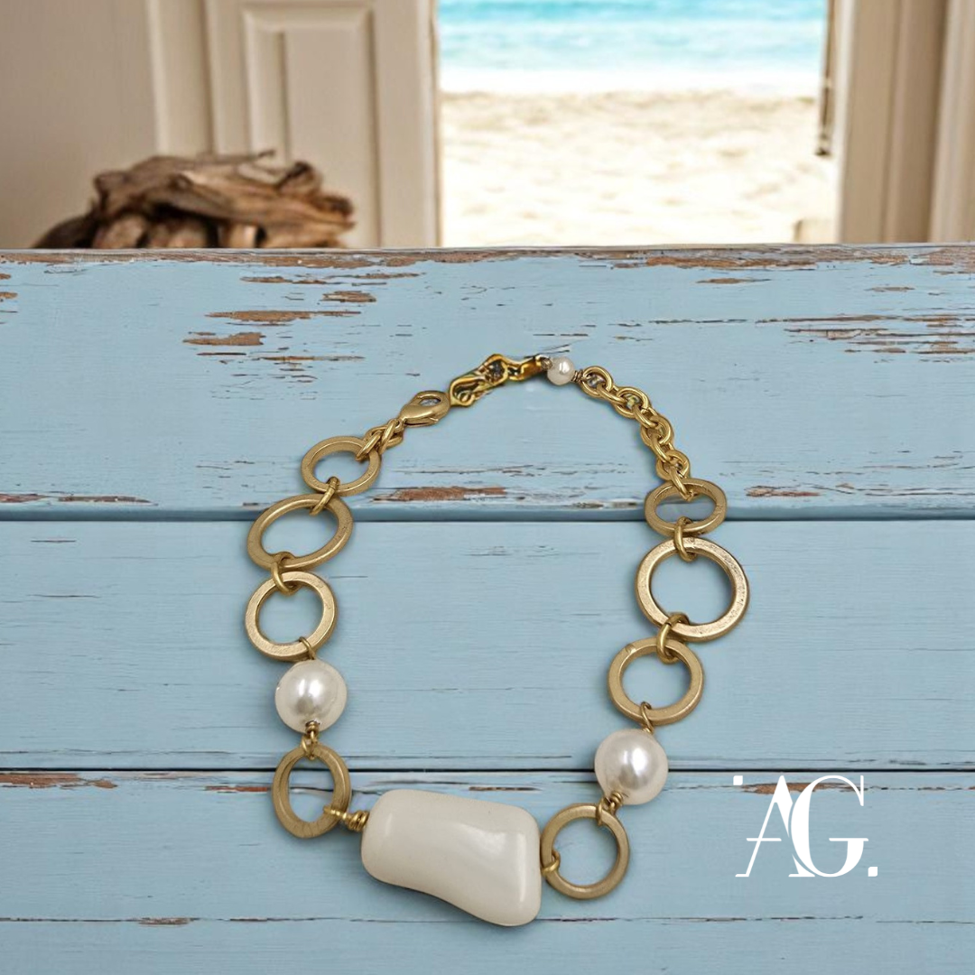 BRACCIALE RESINE PERLE