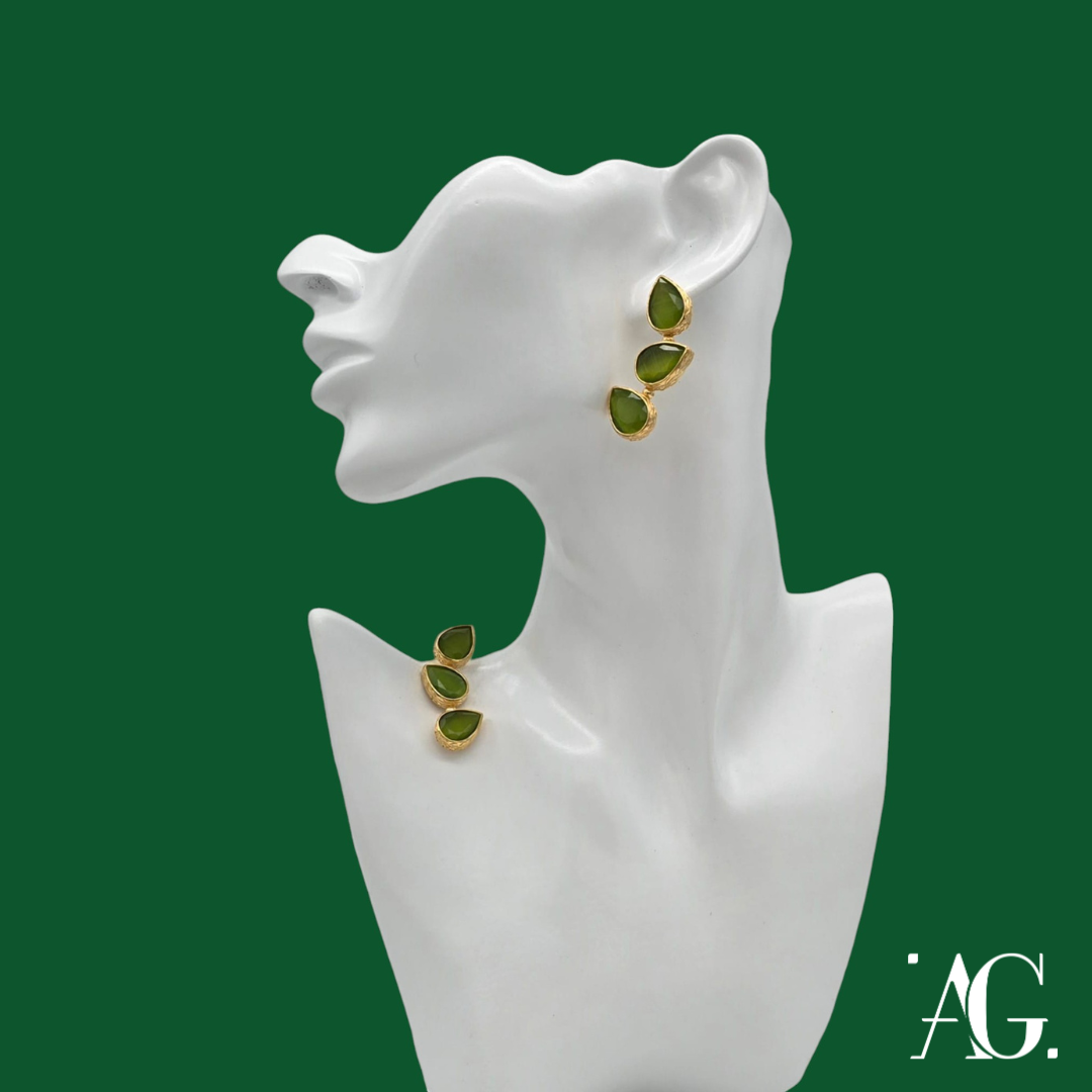 ORECCHINI QUEEN VERDE TRIS GOCCE