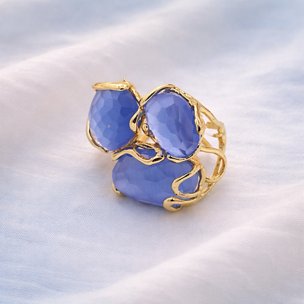 ANELLO ELEGANCE TRILOGY AZZURRO