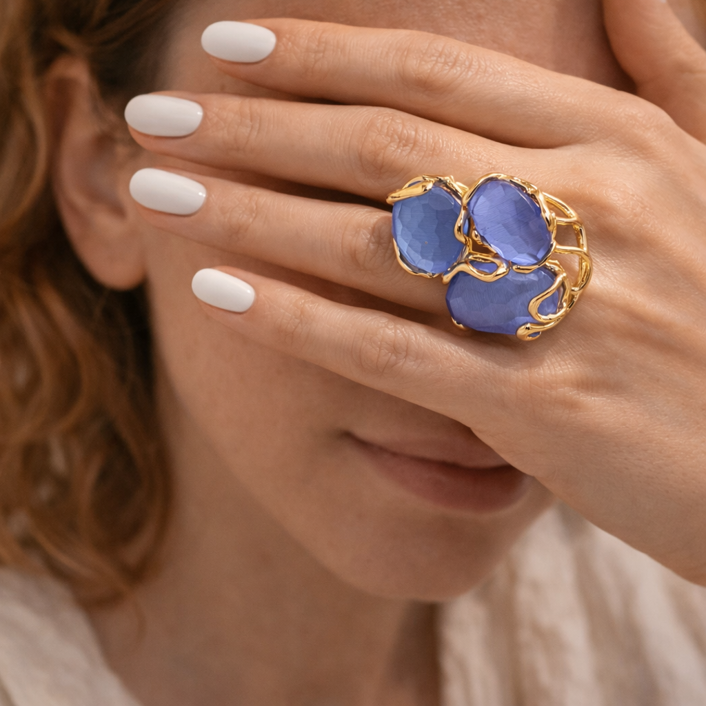 ANELLO ELEGANCE TRILOGY AZZURRO