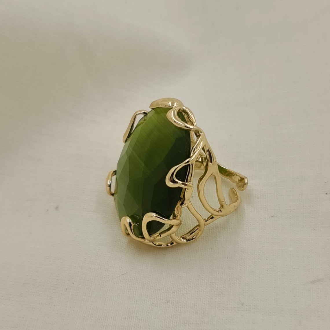 ANELLO ELEGANCE OVALE VERDE OLIVA