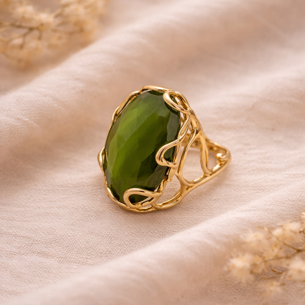 ANELLO ELEGANCE OVALE VERDE OLIVA