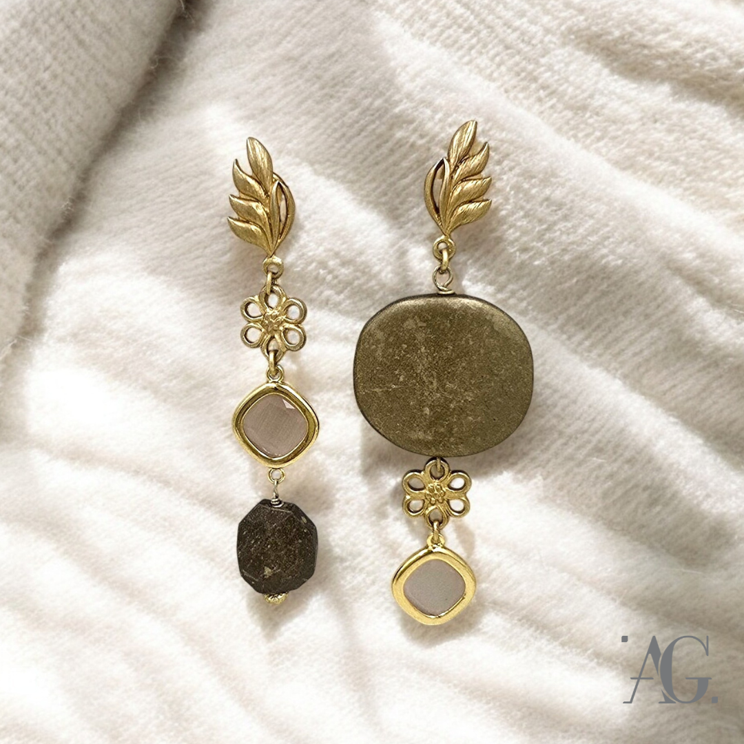 ORECCHINI RESINE E PIETRE DURE CIPRIA E BRONZO