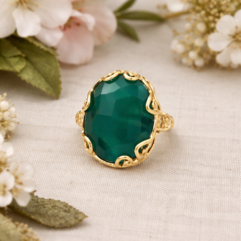 ANELLO ELEGANCE OVALE VERDE SCURO