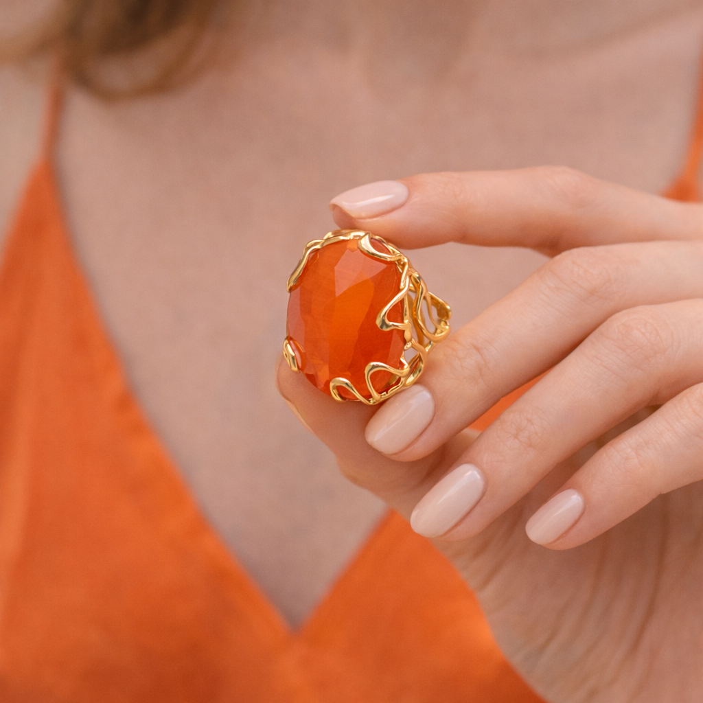 ANELLO ELEGANCE OVALE ORANGE