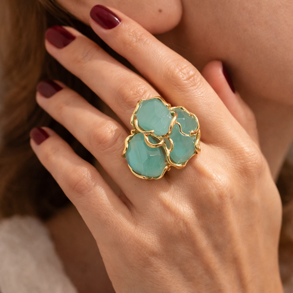 ANELLO ELEGANCE TRILOGY VERDE ACQUA