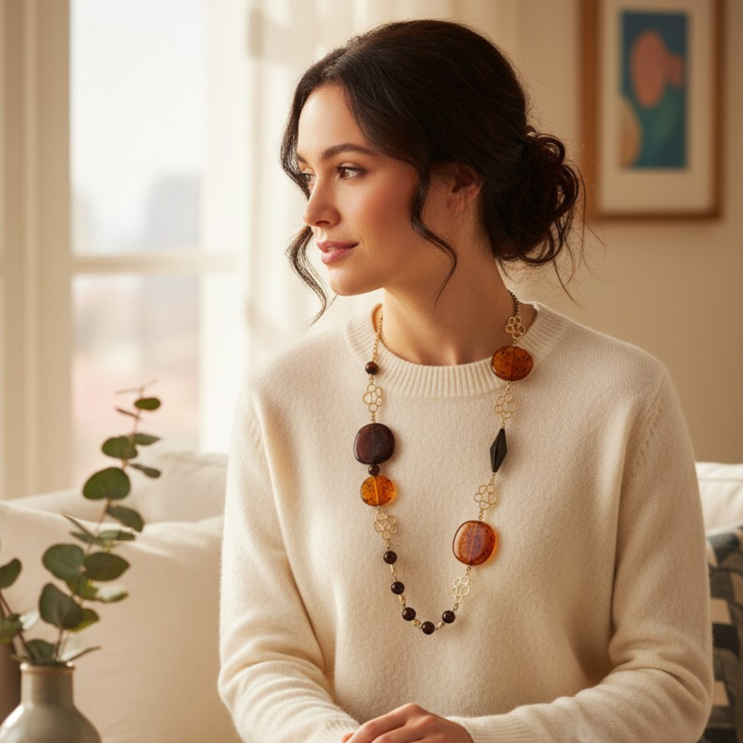 Collana lunga "Miele"