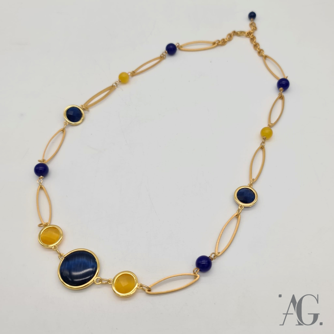 COLLANA ELEGANCE BLU E GIALLO