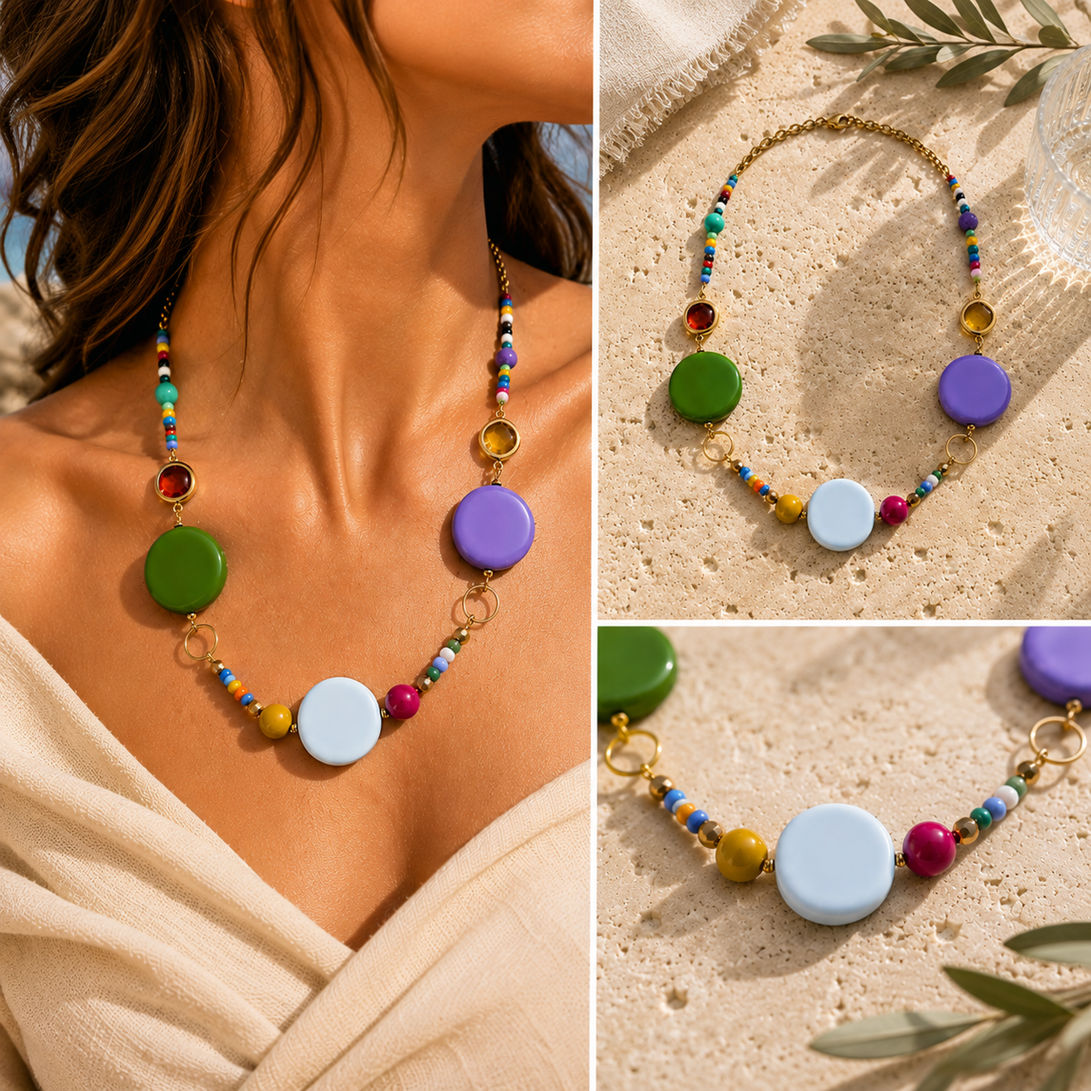 Collana Resine e Pietre Dure "Taormina"