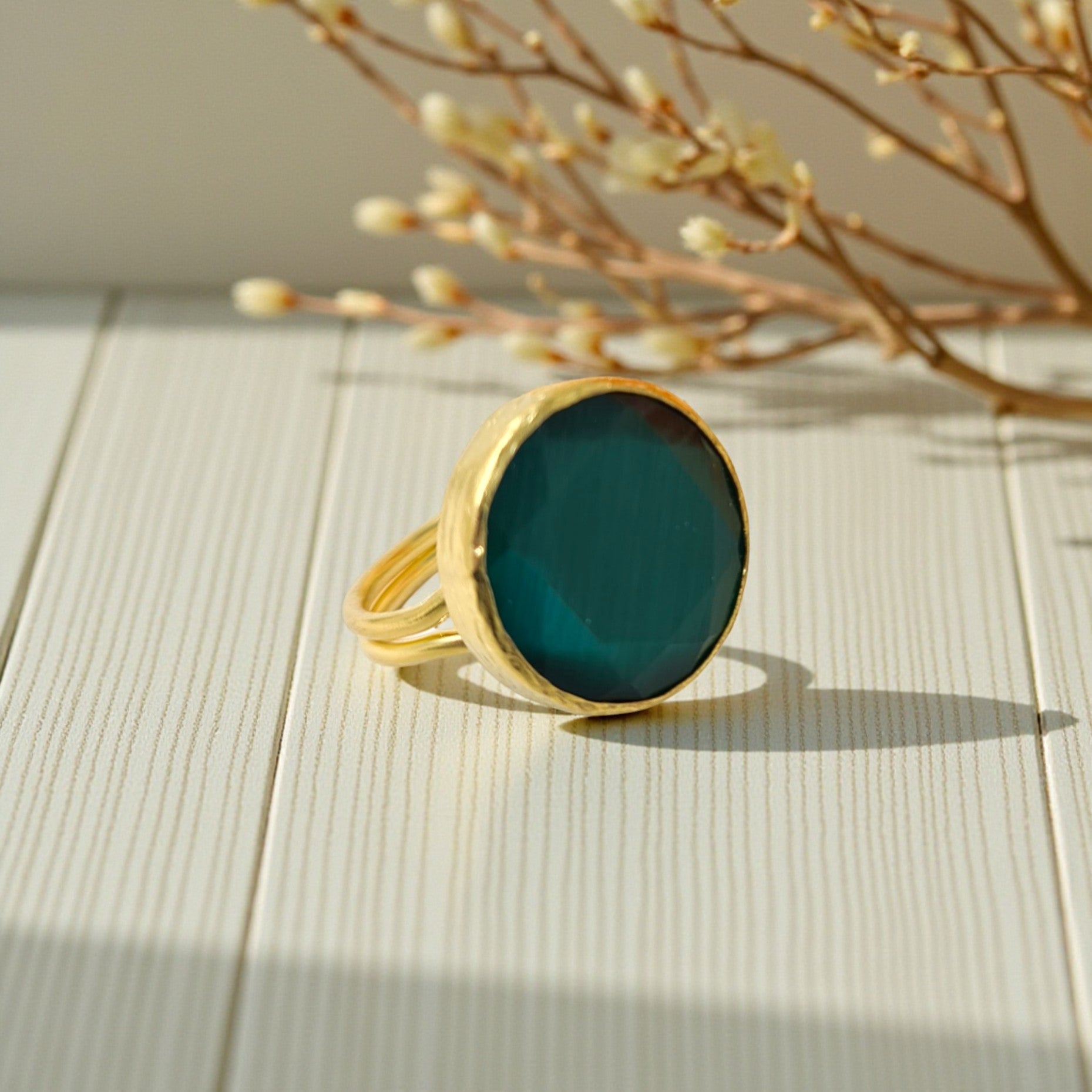 ANELLO ELEGANCE VERDE SCURO TONDO