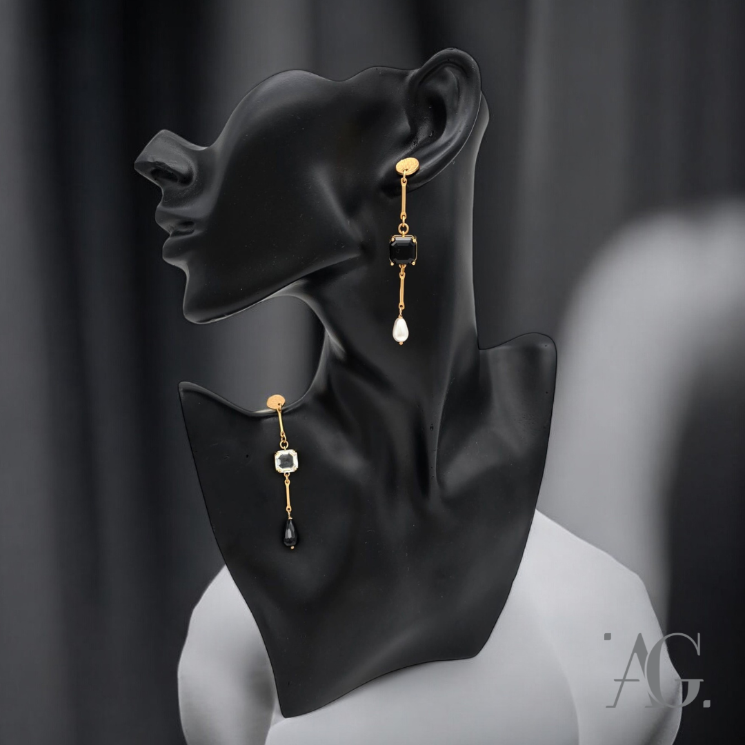 ORECCHINI DELUXE BIANCO E NERO