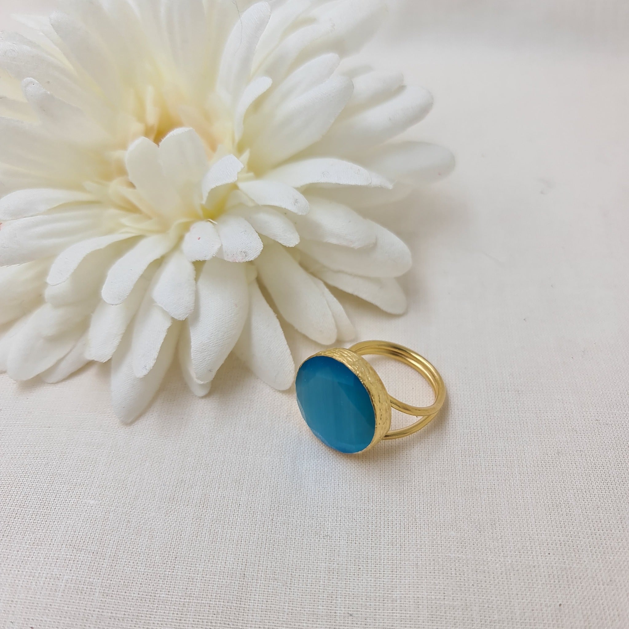 ANELLO ELEGANCE TURCHESE TONDO