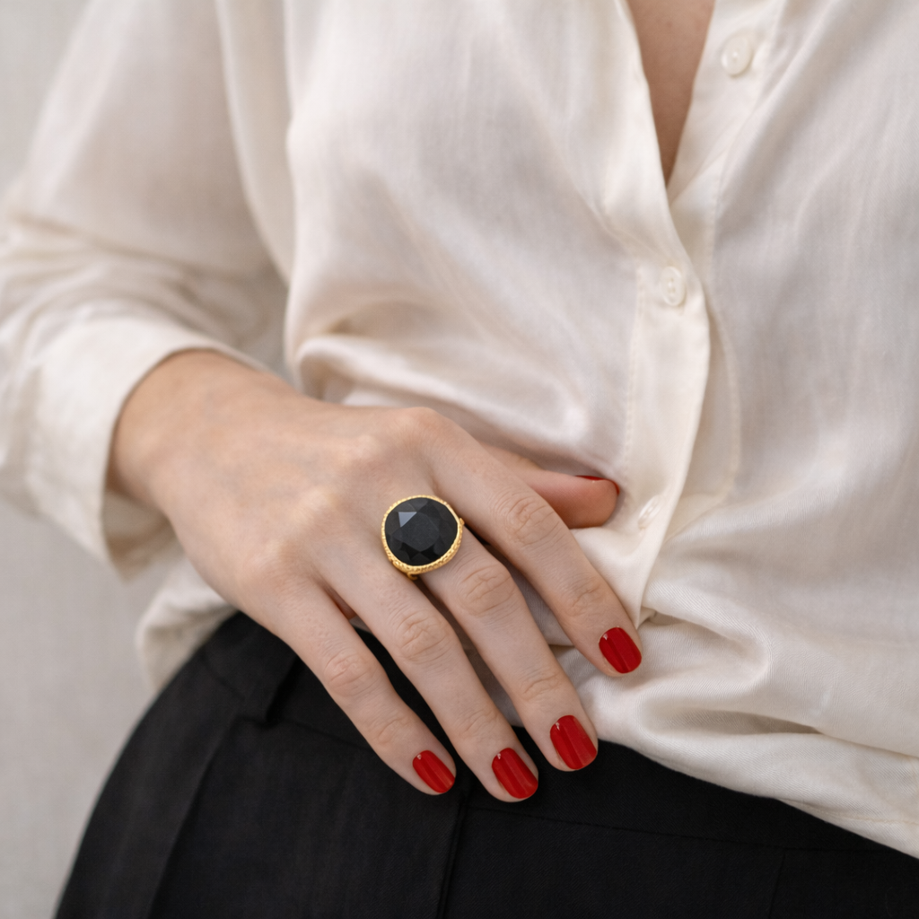 ANELLO ELEGANCE NERO TONDO