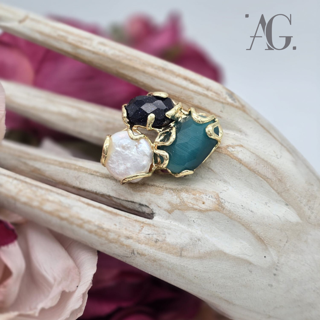 ANELLO ELEGANCE TRILOGY CON MADREPERLA