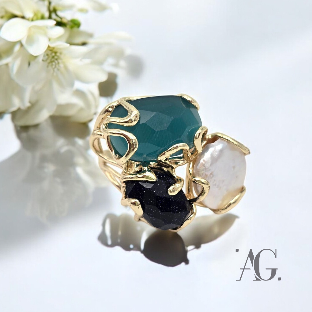 ANELLO ELEGANCE TRILOGY CON MADREPERLA
