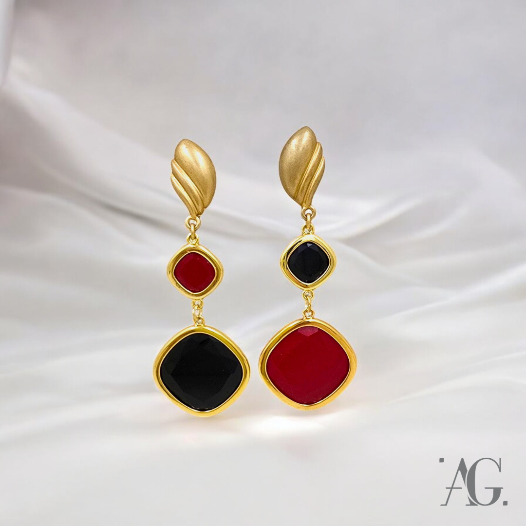 ORECCHINI ELEGANCE ROUGE E NOIR