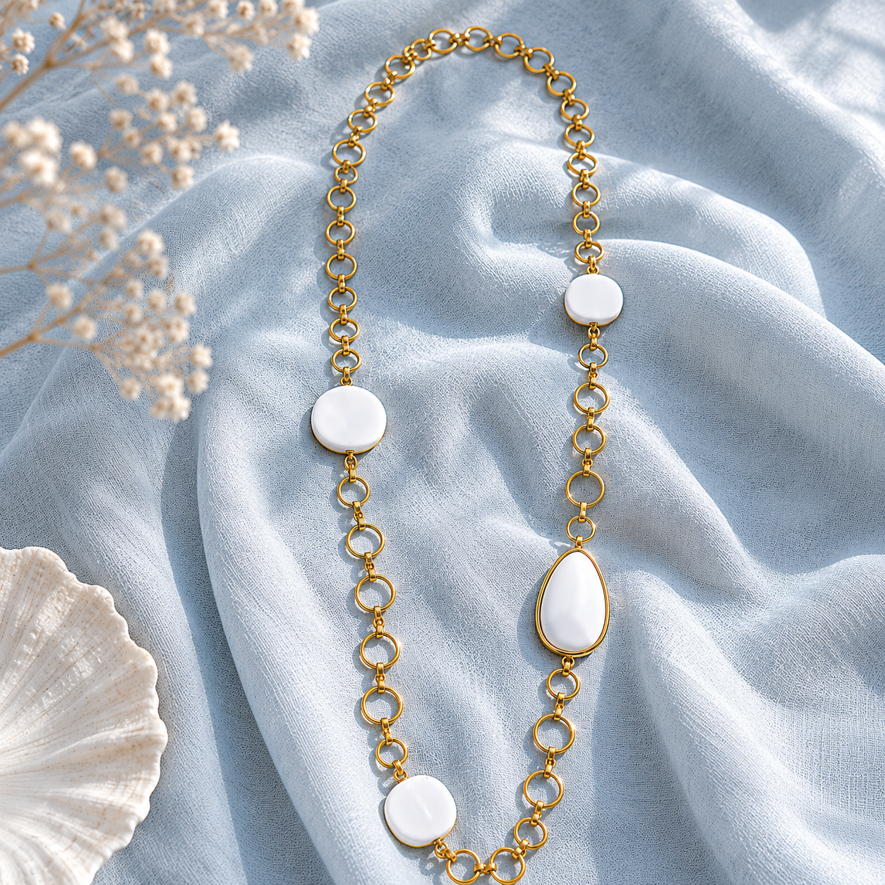 Collana Resine e Pietre Dure "Blanche"