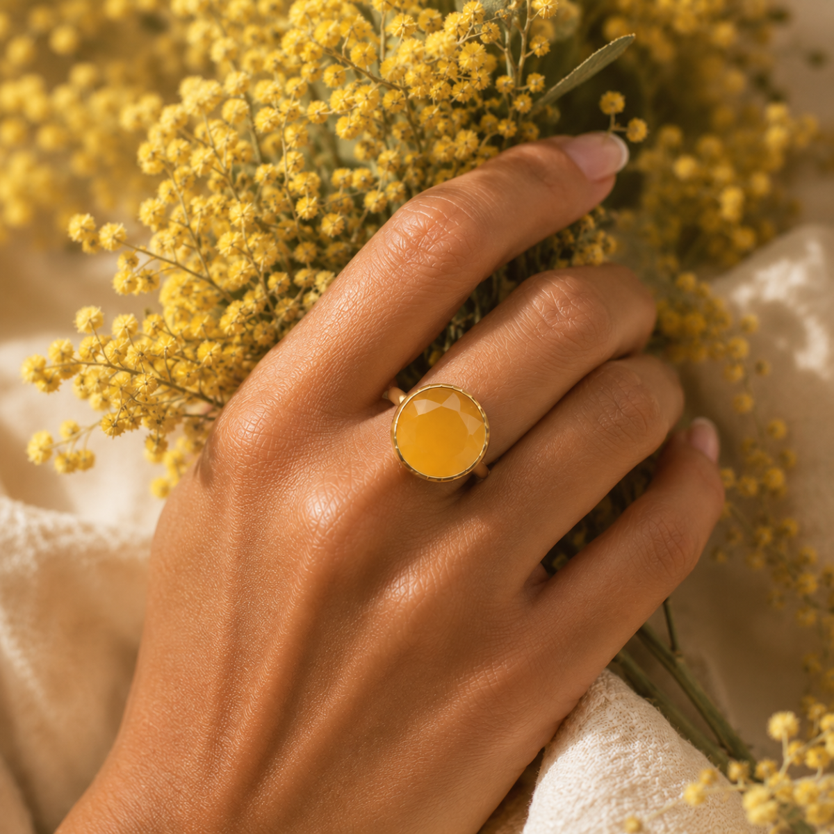 Anello Elegance Tondo "Giallo"