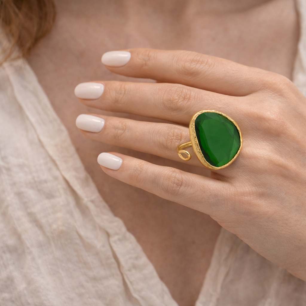 ANELLO ELEGANCE GOCCIA VERDE