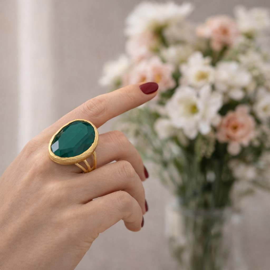 ANELLO ELEGANCE GOCCIA VERDE SCURO