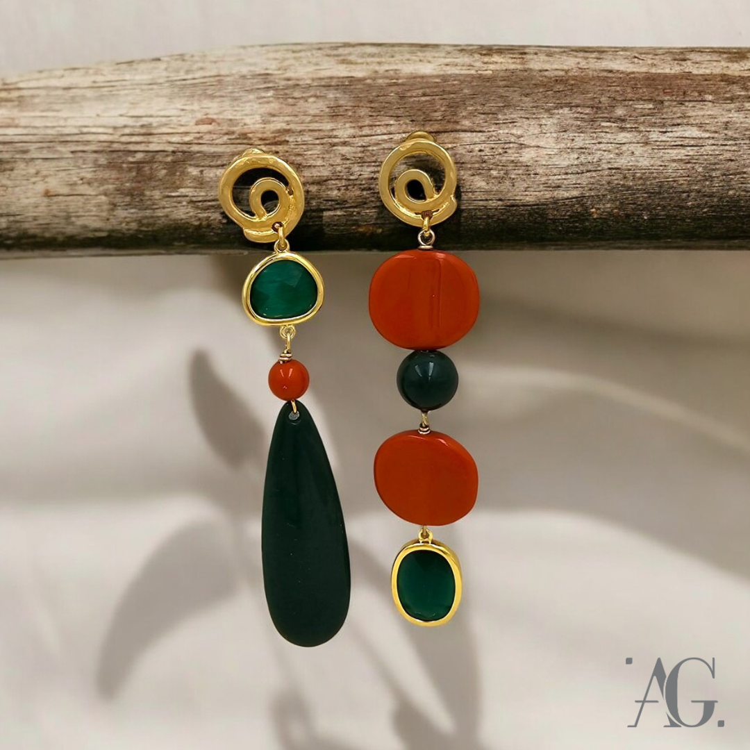 RESIN AND HARD STONES EARRINGS