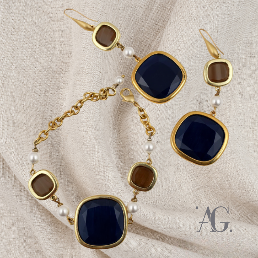 SET ELEGANCE "Blue & Brown"
