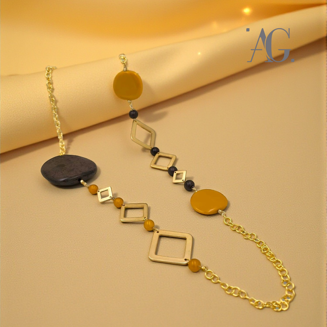 Collana Resine e Pietre Dure "AMBER"