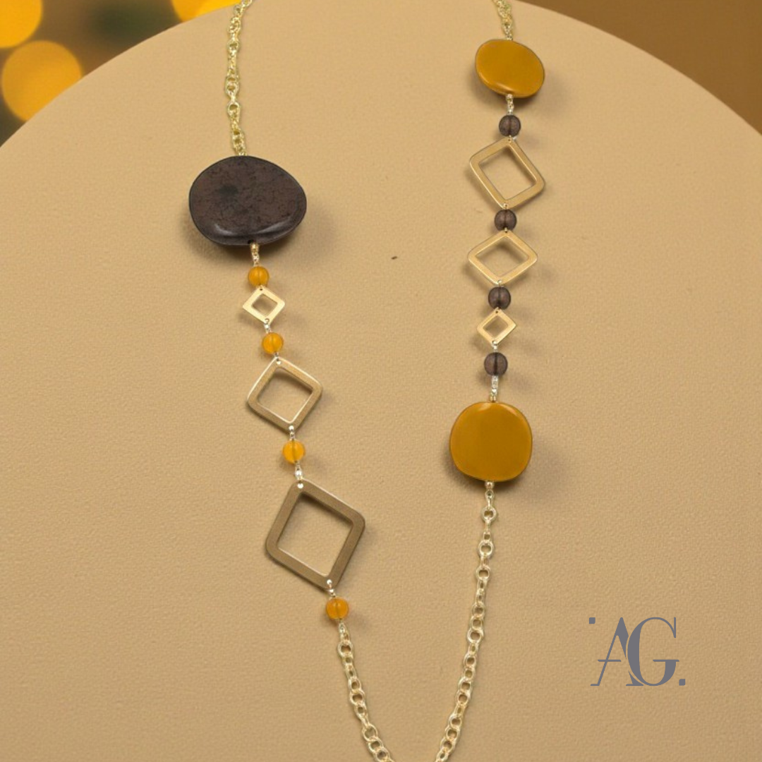 Collana Resine e Pietre Dure "AMBER"