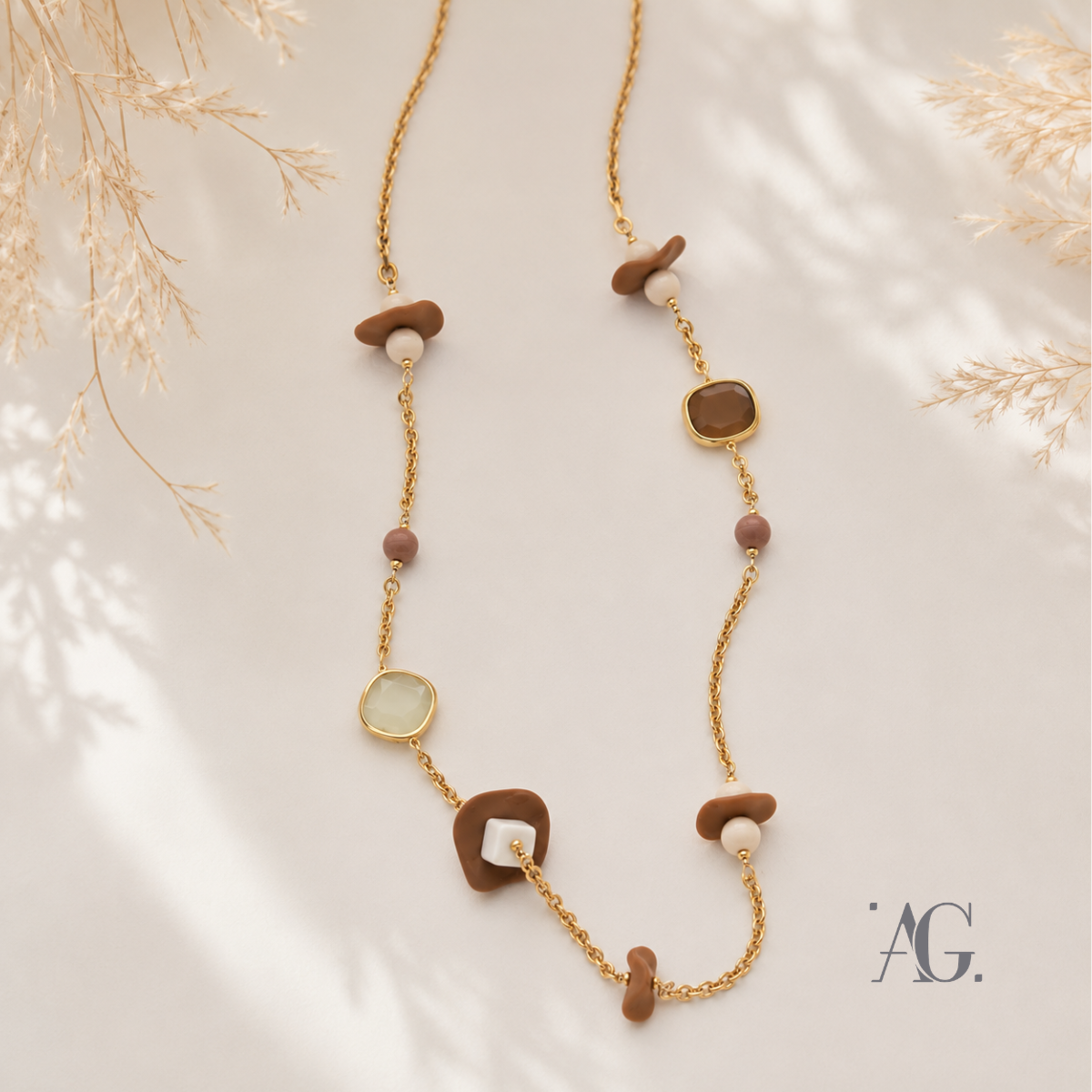 Collana Resine e Pietre Dure "Equilibrio"