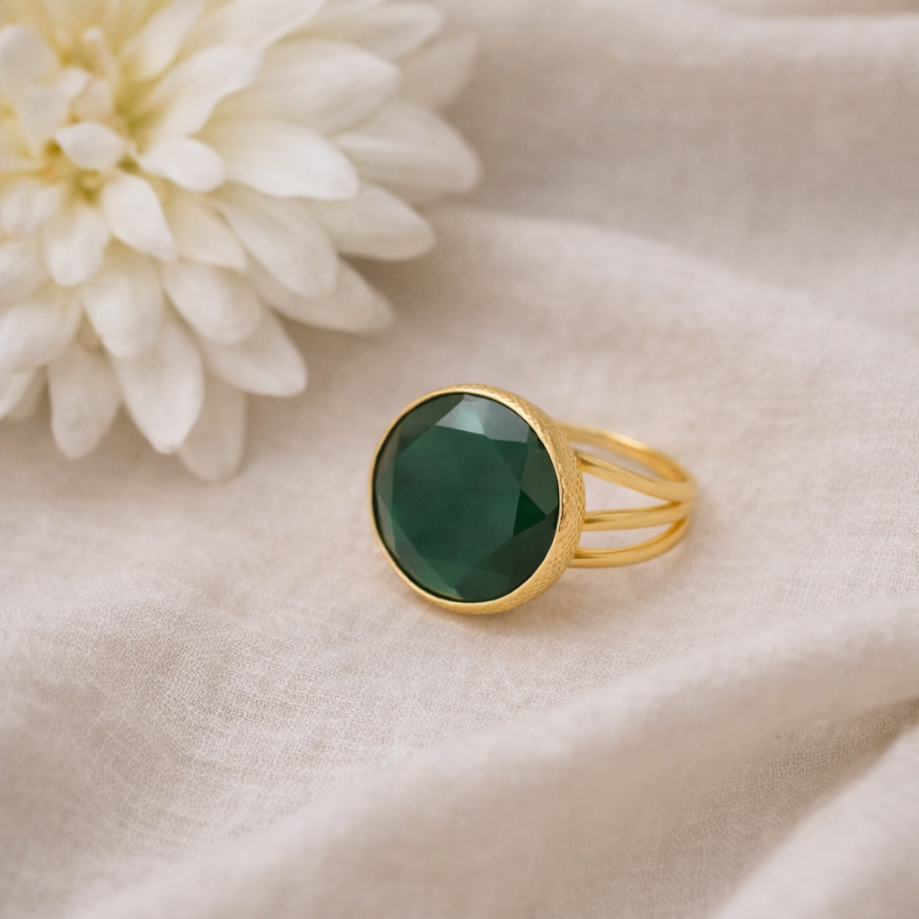 ANELLO ELEGANCE VERDE SCURO TONDO