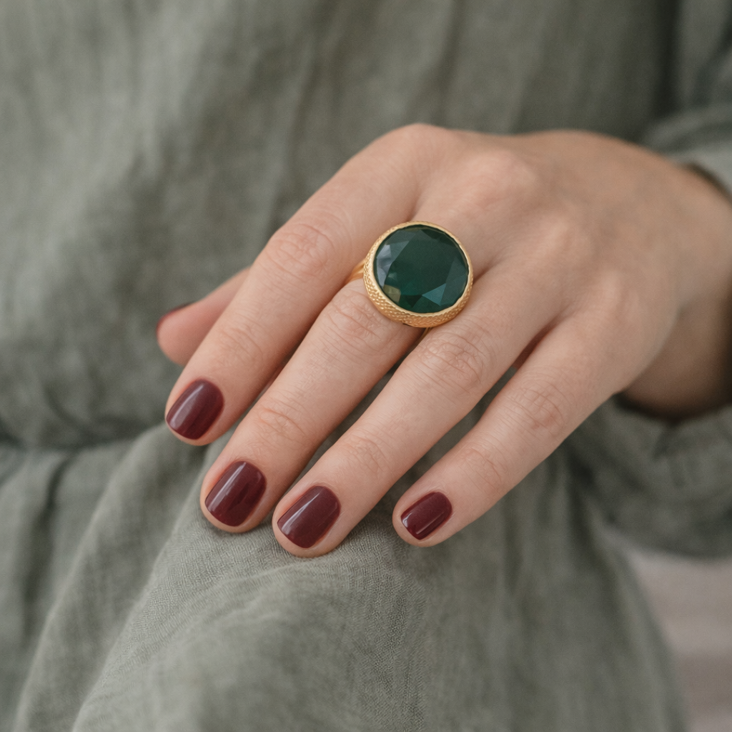 ANELLO ELEGANCE VERDE SCURO TONDO