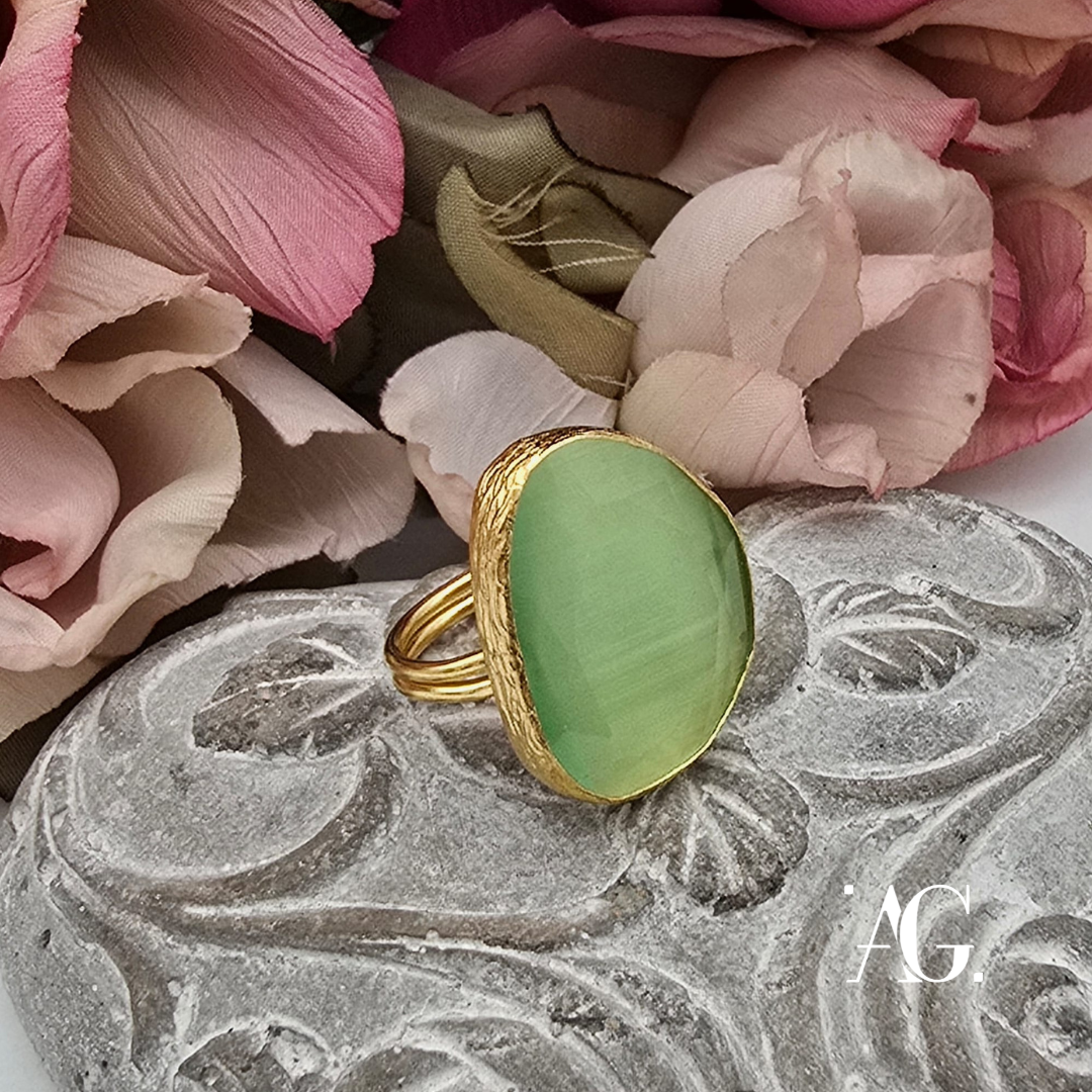 ANELLO ELEGANCE GOCCIA VERDE CHIARO