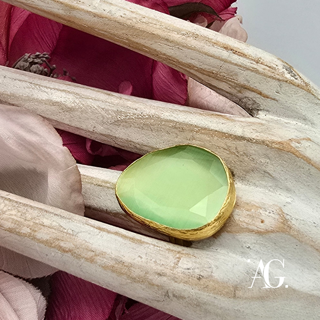 ANELLO ELEGANCE GOCCIA VERDE CHIARO