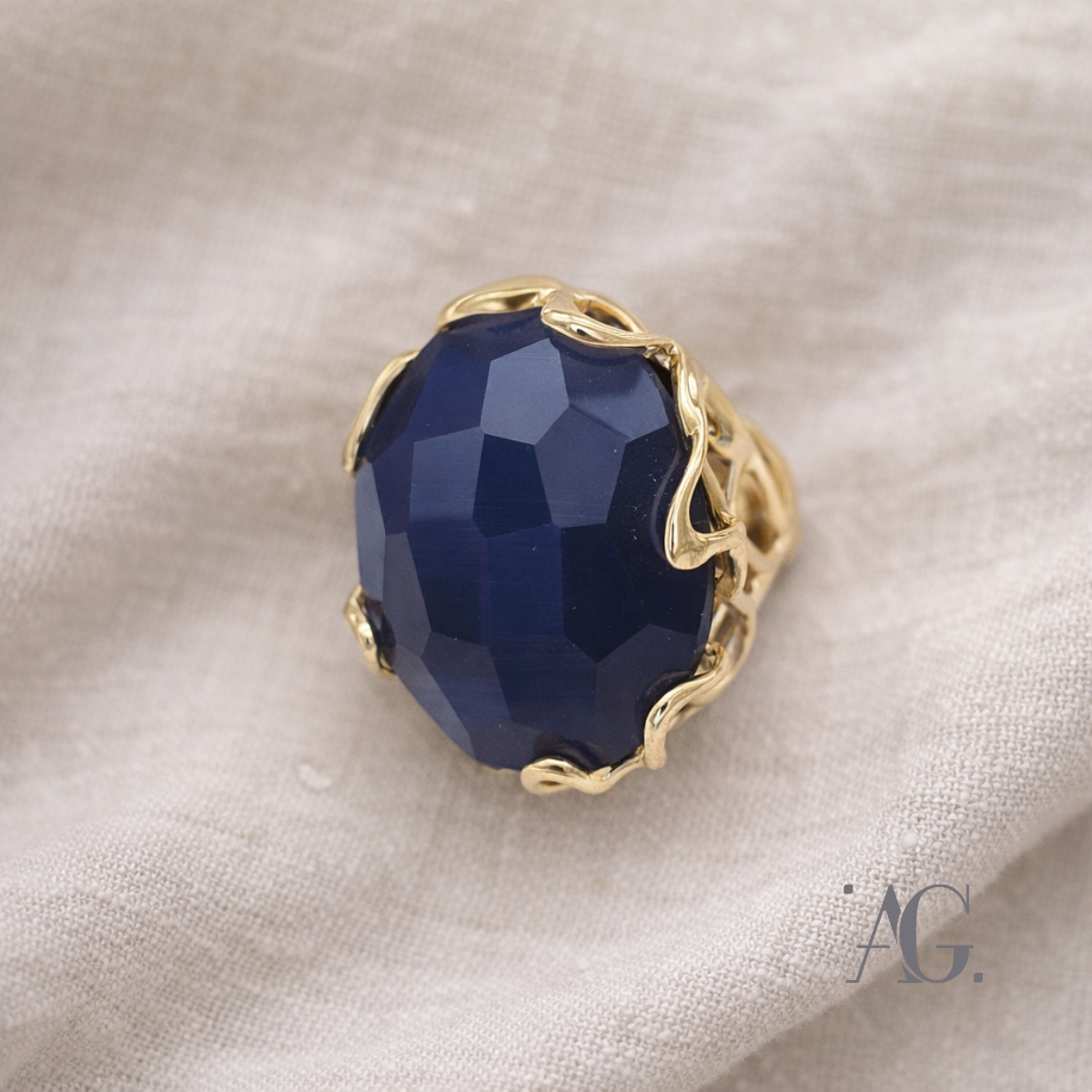 Anello Elegance Ovale BLU