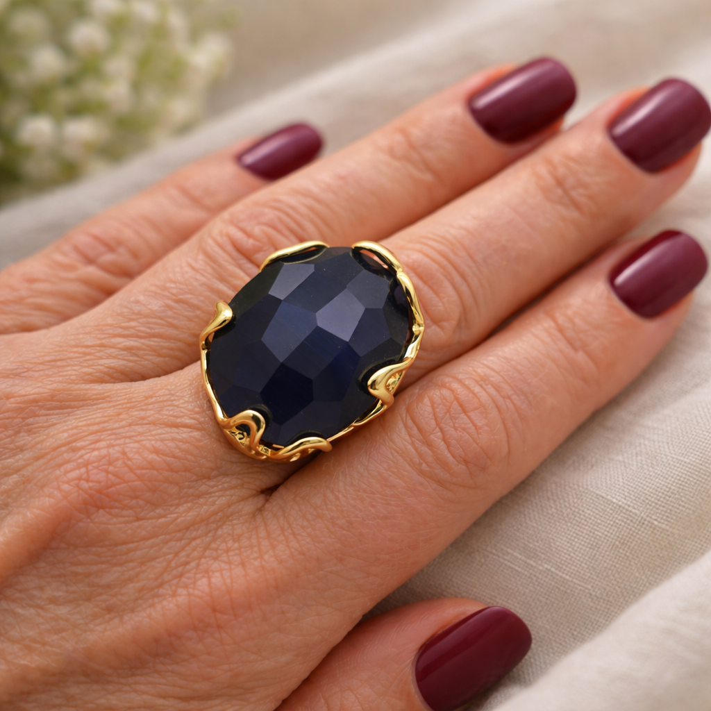 Anello Elegance Ovale BLU