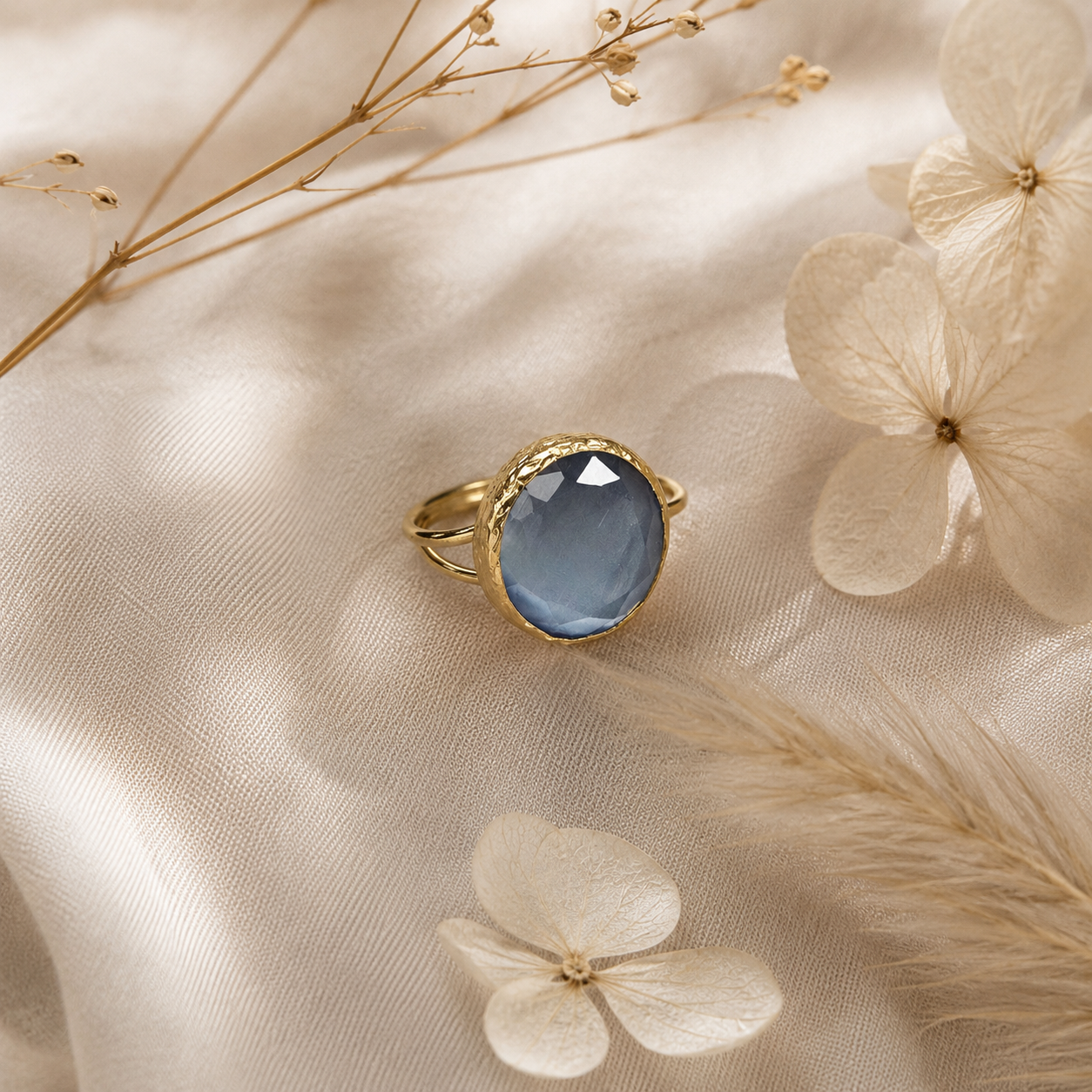 Anello Elegance Tondo "Azzurro"
