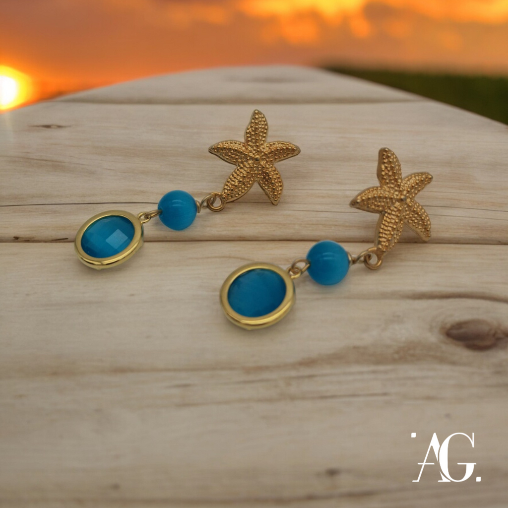 Bibigì Orecchini Acqua Marina Bianco Acqua Marina Diamante