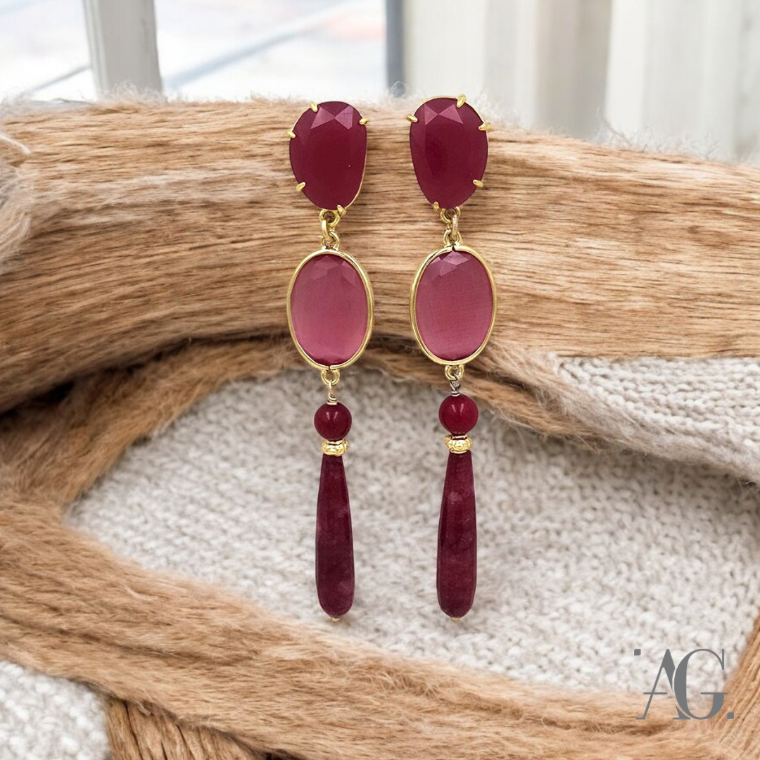 ELEGANCE BORDEAUX EARRINGS