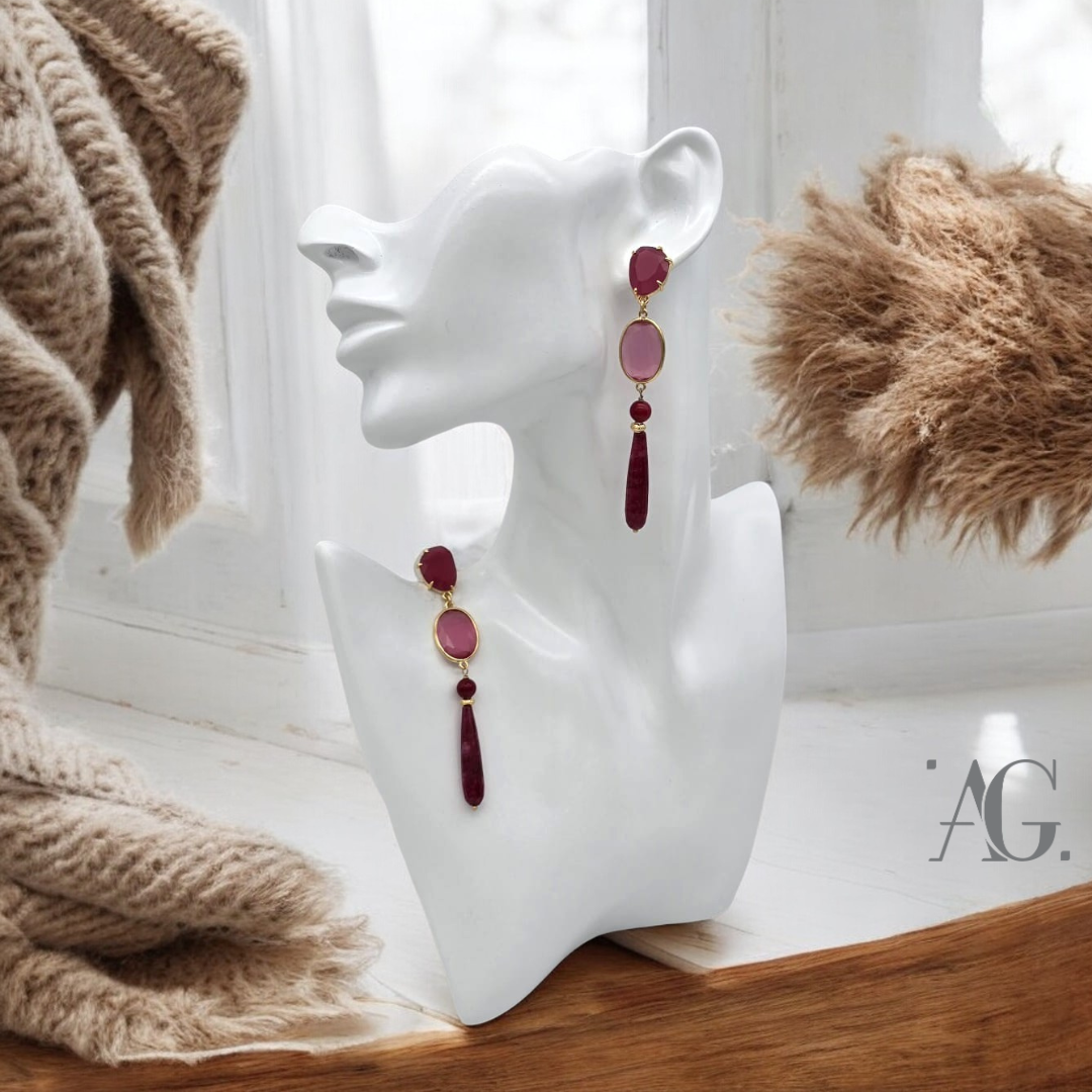 ELEGANCE BORDEAUX EARRINGS