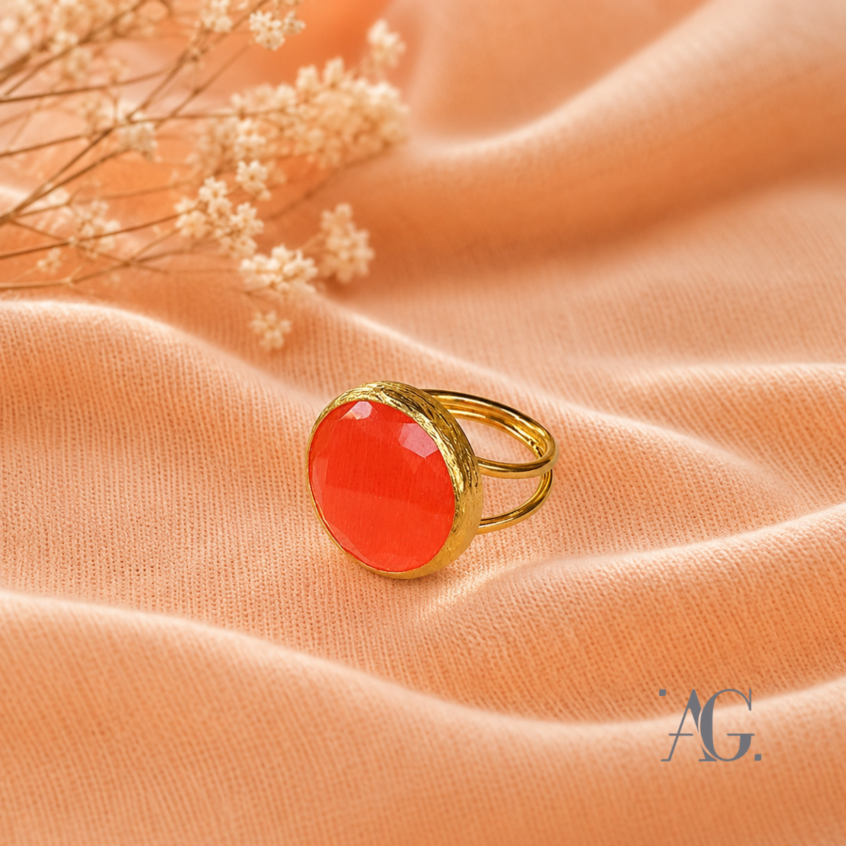 Anello Elegance Tondo "Arancione"