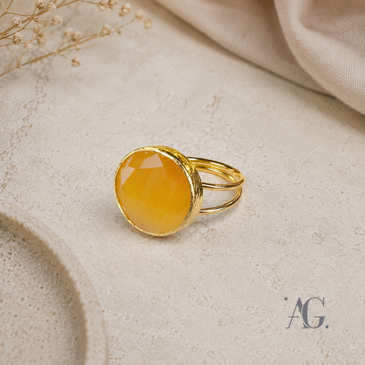 Anello Elegance Tondo "Giallo"