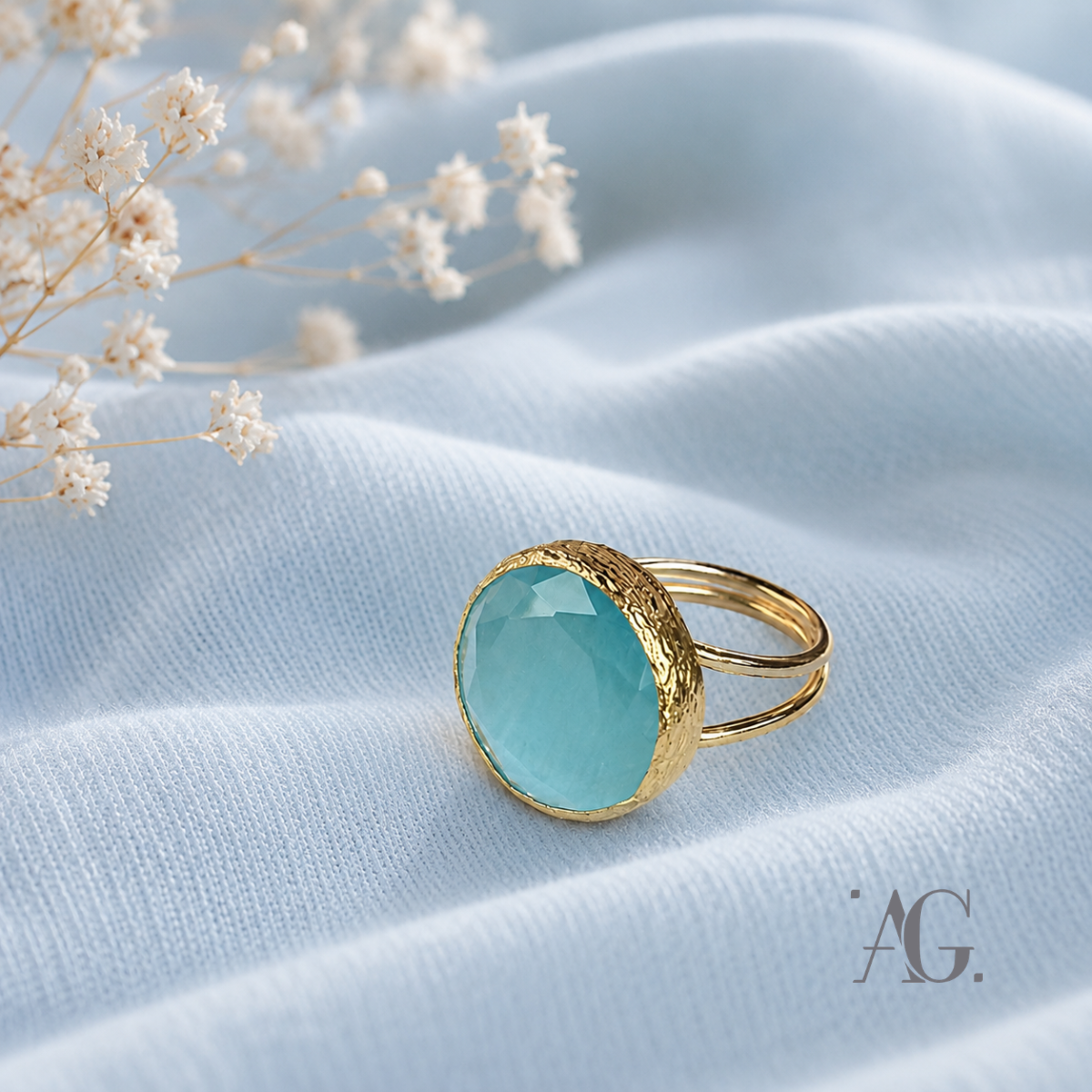 Anello Elegance Tondo "Verde Acqua"