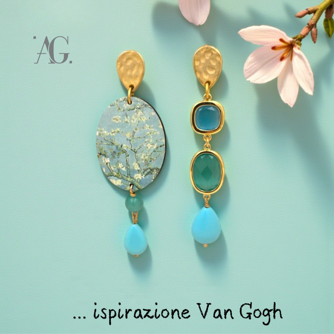 Orecchini Arte "Mandorlo in fiore"