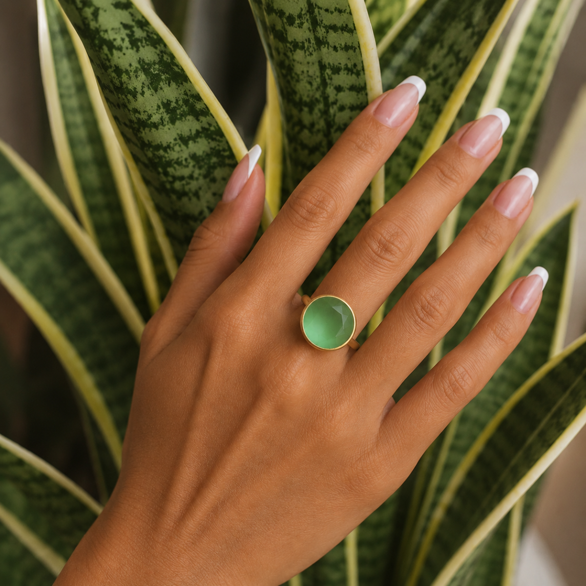 Anello Elegance Tondo "Verde Chiaro"