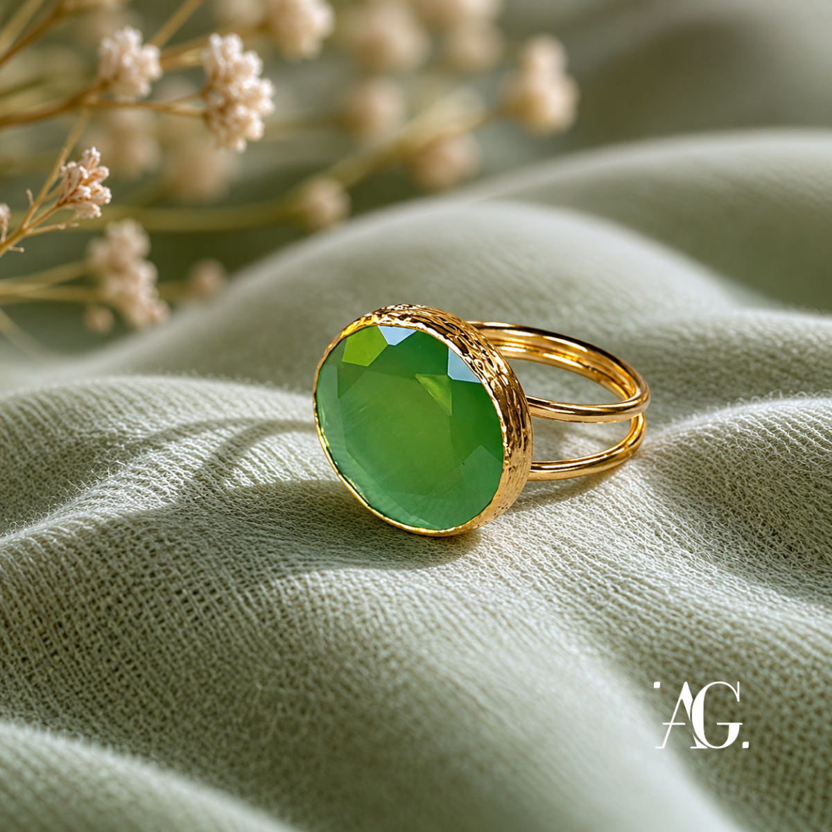 Anello Elegance Tondo "Verde Chiaro"